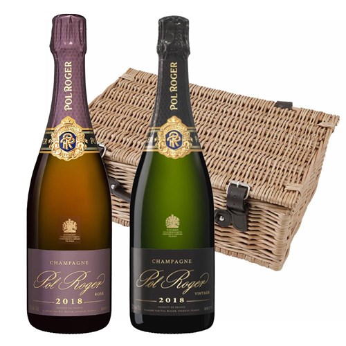 Pol Roger Brut Vintage and Rose Vintage Twin Hamper (2x75cl)